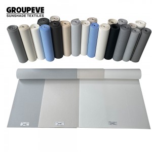 1% Openness Of Sunscreen Solar Fabric For Window Blinds Fireproof Mesh Plain Polyester Fabric