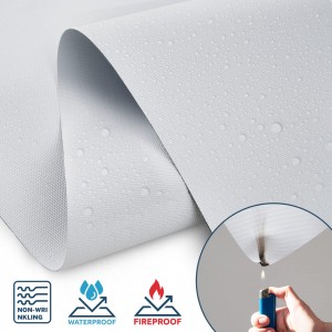 Fire Flame Retardant Plain Window Blinds Blackout Fabric for Roller Blinds