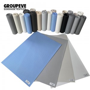 1% Openness Of Sunscreen Solar Fabric For Window Blinds Fireproof Mesh Plain Polyester Fabric
