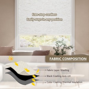 Polyester Blackout Roller Blind Sheer Textured Components Windows Fabric for Hotel