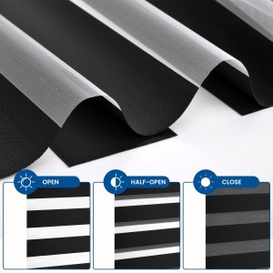 Custom Korean Style 100% Polyester Fabric Zebra Blinds Fabric Dual Layer Fabric
