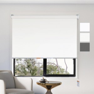 100% Blackout Polyester Insulated Roller Shades With Striped Jacquard Pattern