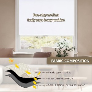 White Coating Polyester Roller Fabric Rolls Plain Roller Blinds Fabric