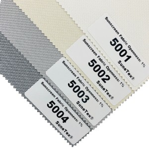 China Waterproof Curtain Sunscreen Shade Fabrics for Roller Blinds Windows Components 5000 – 1% Openness