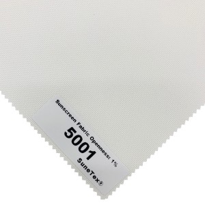 China Waterproof Curtain Sunscreen Shade Fabrics for Roller Blinds Windows Components 5000 – 1% Openness