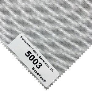 China Waterproof Curtain Sunscreen Shade Fabrics for Roller Blinds Windows Components 5000 – 1% Openness