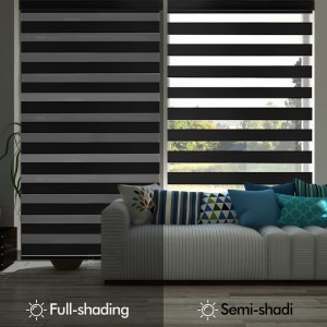 Double Day and Night 100% Polyester Fiber UV Proof Zebra Blinds Roller Fabric for Window
