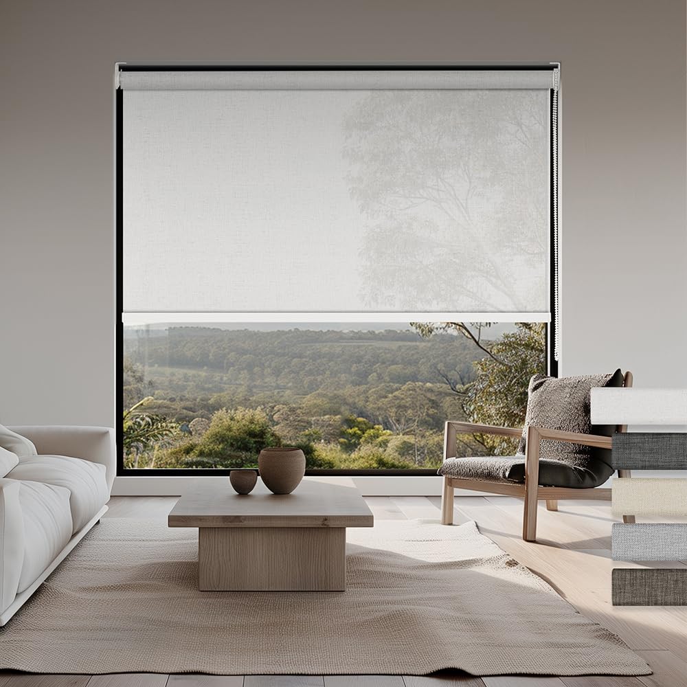 Waterproof UV Protection Translucent Full Blackout Window Roller Blinds Sunscreen Fabric