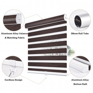 Double Layer Zebra Shades with our Popular Design Zebra Blinds Fabric