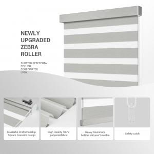 Korea Textile Dual Day And Night Plain Rainbow Zebra Roller Blind Blackout Zebra Fabric
