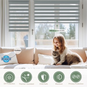 White Manual Blinds Motorized Semi-Blackout Zebra Blinds Shades Fabric Shutters Electric Window Blind Motor Roller Shades