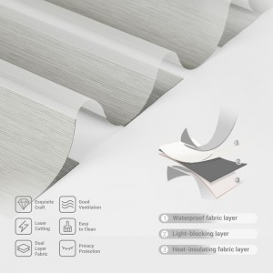 Day and Night Double Layer Blackout UV Protection Waterproof Zebra Blinds Fabric for Window