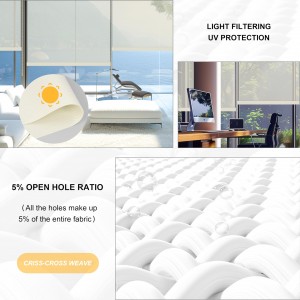 Heat Reduction Glare Control Privacy Protection Breathable Sunscreen Fabric