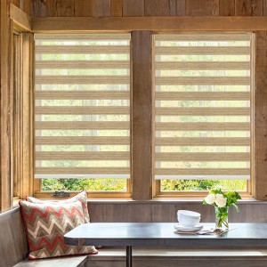 Remote Controlled Jacquard Cartoon Roller Zebra Shade Solar Roller Smart Blinds Manual Window Day Night Fabric Zebra Blinds Fabrics