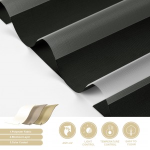 Zebra Shade Fabric Roller Blind Blackout Venetian Blind Anti-UV Thick Built-in for Office
