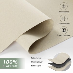 Cordless Roller Blinds 100% Blackout Remote Control Polyester Motorized Roller Blinds