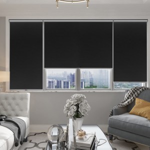 100% Blackout Cordless Roller Blinds Eco-Friendly Fabric With Jacquard Striped Pattern Thermal Insulated Window Blinds
