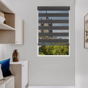 Home Use 100% Polyester Horizontal Solid Waterproof Window Zebra Blinds Fabrics