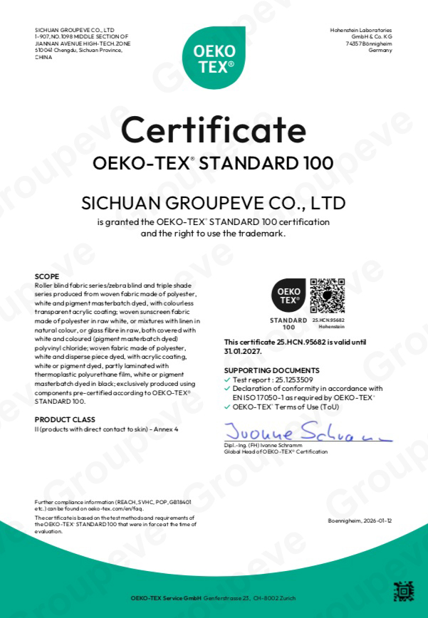 CertificateOEKO-TEX'STANDARD