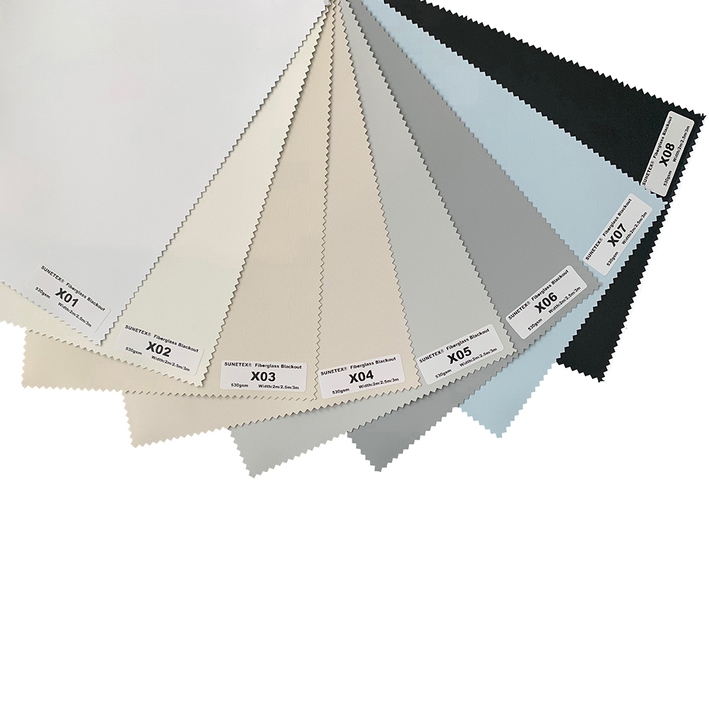 100% Blackout PVC Laminated Fiberglass Roller Blinds Fabric Manufacturer