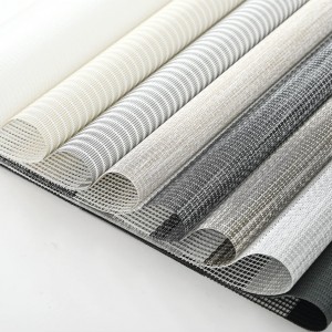 Double Sheer Light Filtering Roller Shades With Good Flatness Zebra Blinds Fabric