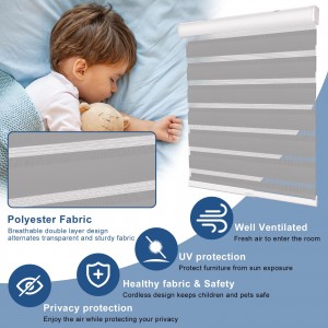 Ready Stock 100% Polyester Dim Out Day And Night Roller Up Blinds Fabric For Window Treatment