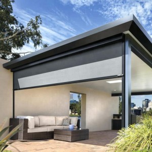Outdoor Zip Roller Blinds Screen Waterproof Fabric Decorative  Curtains Shade Shutters