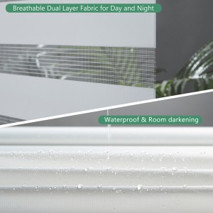 Wholesale Waterproof Dual Fabric Layer Corded Zebra Blinds For BedRoom