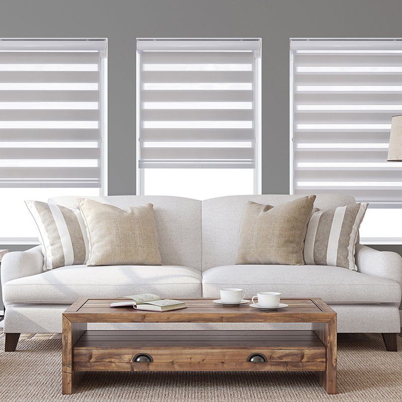 Groupeve Sunscreen Zebra Blinds Fabric: Breathable Polyester Day and Night Shades for UV Protection, Light Filtering, and Modern Window Covering Solutions