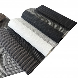 Modern High Quality Zebra Blind Fabric Double Layer Roller Blinds Fabric