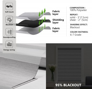 100% Polyester Breathable Blackout Zebra Blind Fabric Curtain Hotel Drapery Frill Textiles