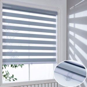 Experience Versatile Light Control: Cordless Blackout Zebra Blinds with Dual Layer Roller Shades