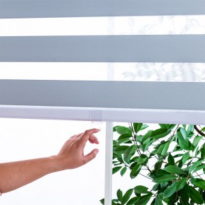 Experience Versatile Light Control: Cordless Blackout Zebra Blinds with Dual Layer Roller Shades
