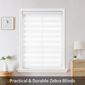 Fashion Solid Color Manual Horizontal Sheer Sunscreen Zebra Blind Fabrics for Window