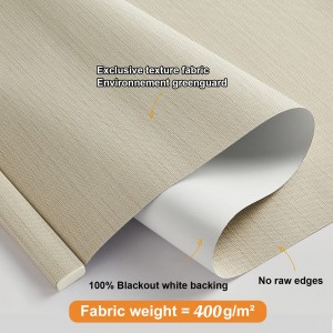 Blackout Colorfast UV Proof Flat Roller Blinds Fabric For Hotel