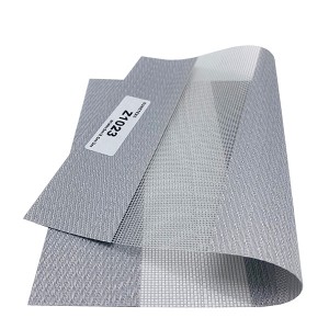 High reputation 5% Openness Sunscreen Roller Fabric - Plain PVC Coated Semi-Blackout Fabric Electric Sunscreen Roller Zebra Rainbow Blinds – Groupeve