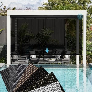 Good price Motorized Outdoor Zip Track Windproof Outdoor Roller Blind Fabric