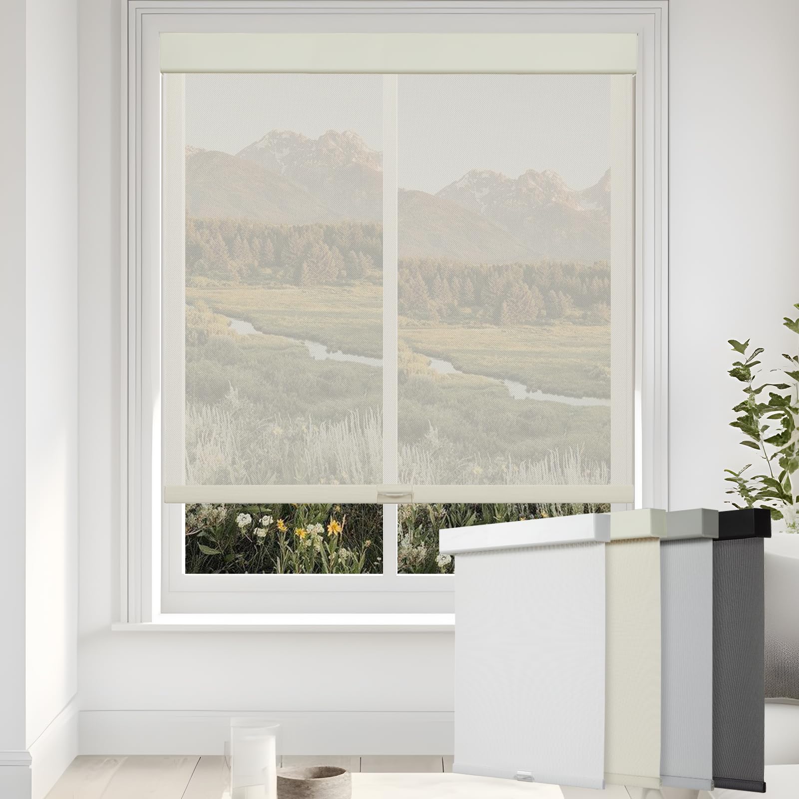 Sunshade Perspective Roller Blinds Sun Screen Fabric Solar Sunscreen Roller Blind Sunscreen Fabric