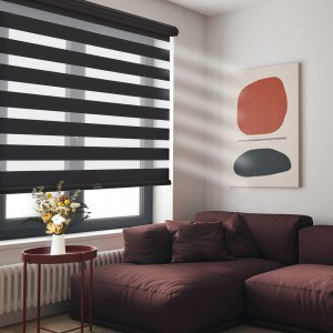 Best Sale 100% Polyester Light Control Translucent Double Layer Roller Up Blinds Fabrics For Modern Home Decoration