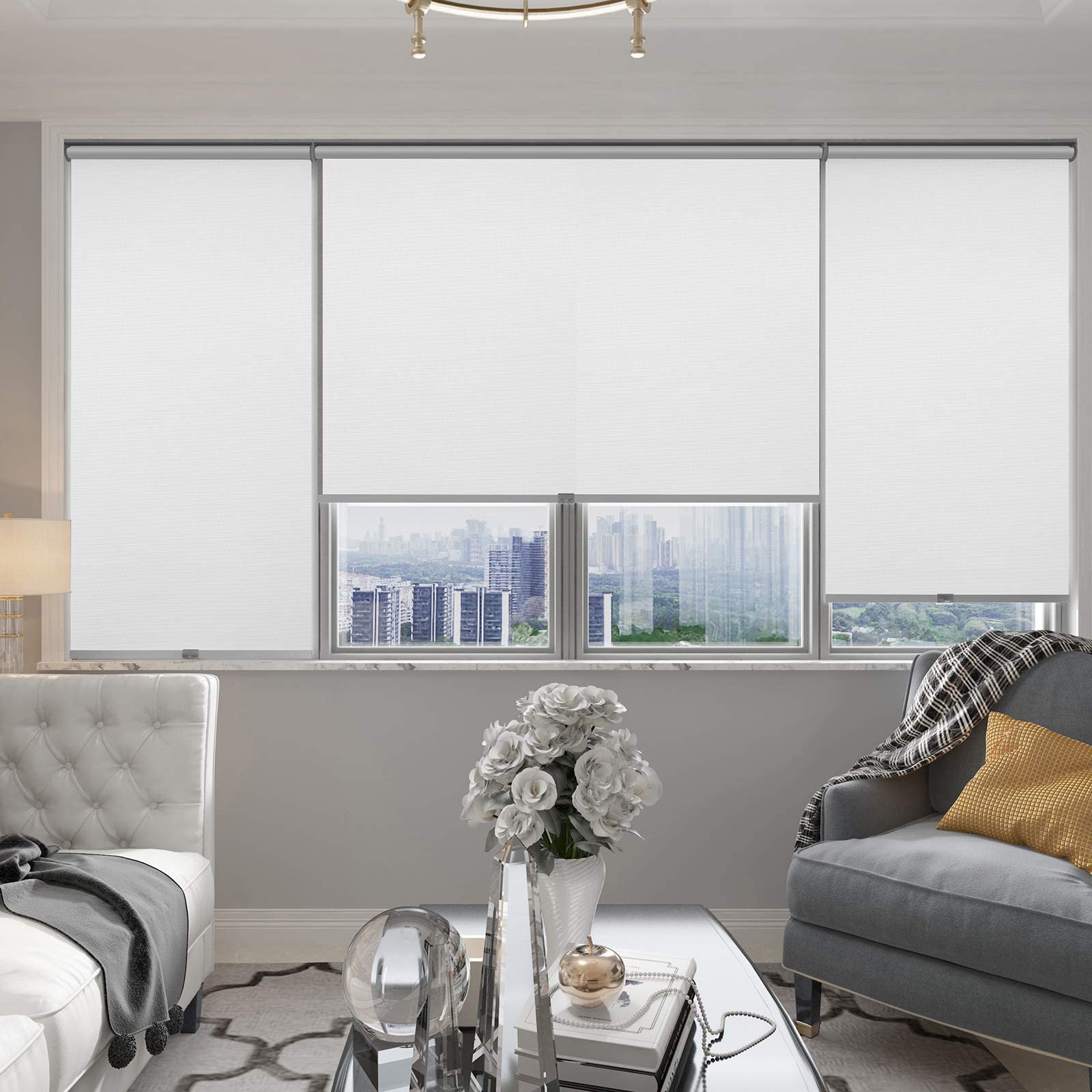 Blackout Roller Shade, Room Darkening Rolled Up Shade, Fabric Window Blind