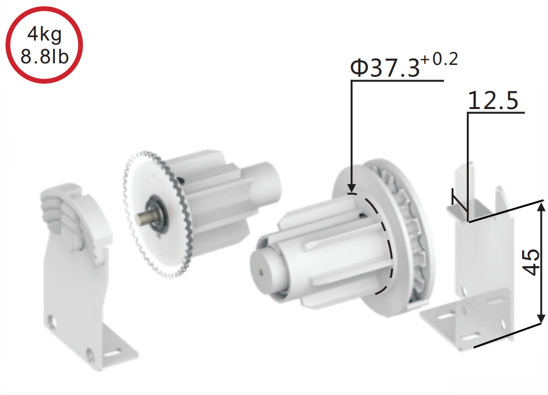 Sunewell Roller Blind Mechanism ZFADA38-12