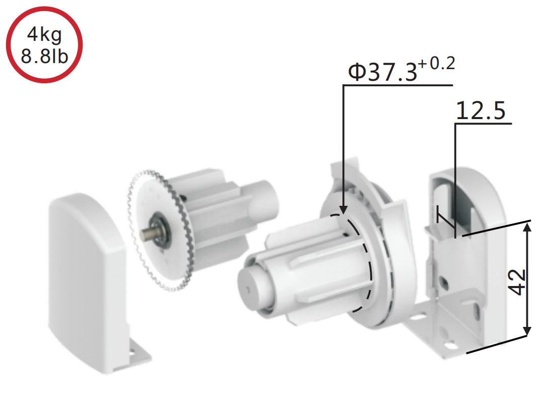 Sunewell Roller Blind Mechanism ZFADA38-3