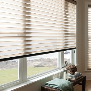 Triple Shade Shangri-La Roller Blinds Fabric For Restaurants