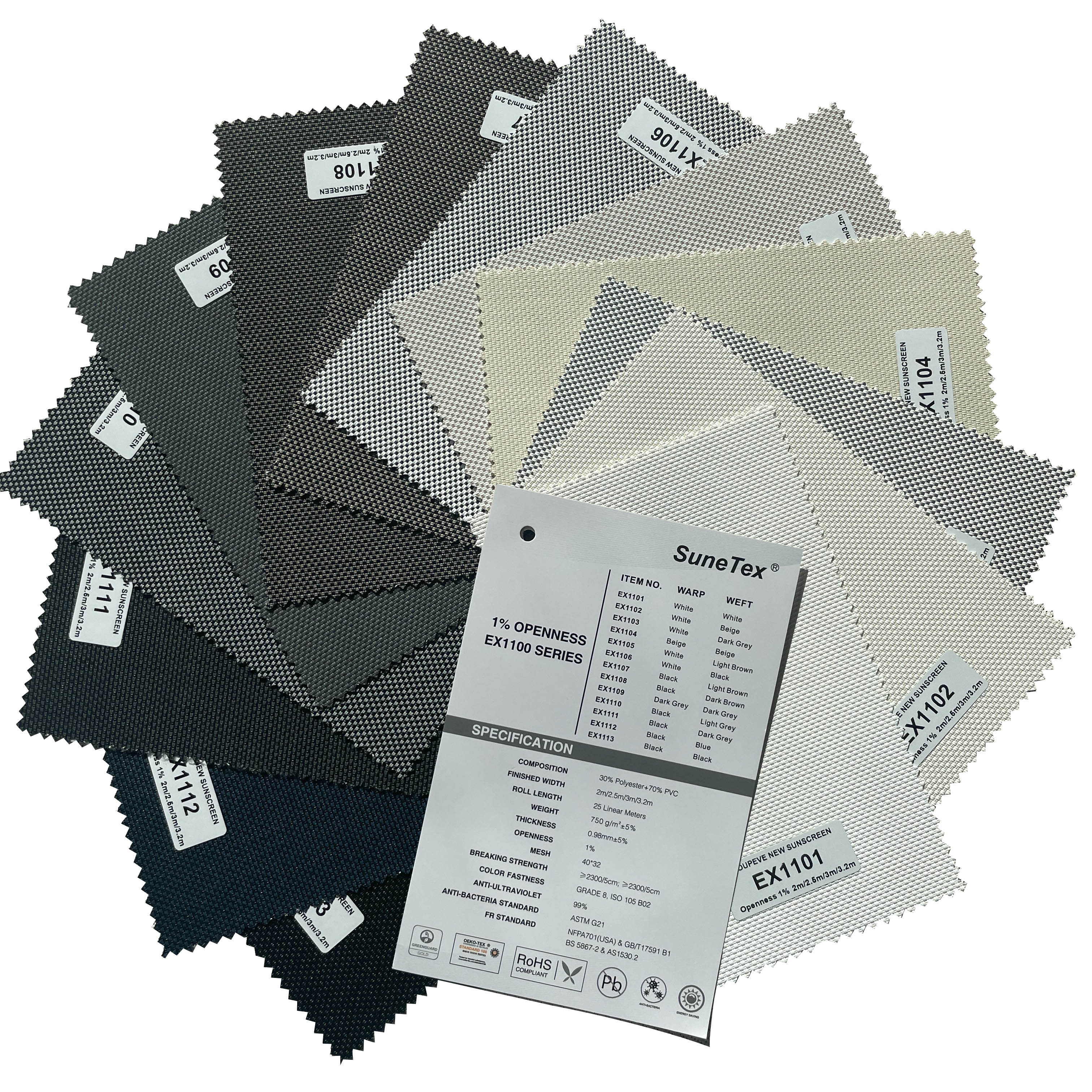 Extra Thickness Outdoor Sunscreen Fabric For Window Blinds