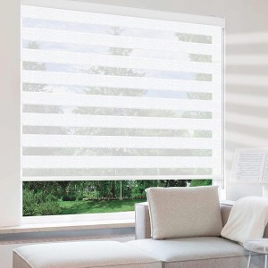 Luxury UV Proof Blackout Double Layer Day And Night Polyester Fiber Zebra Blinds Fabric