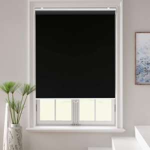 100% Blackout Cordless Roller Blinds Eco-Friendly Fabric With Jacquard Striped Pattern Thermal Insulated Window Blinds