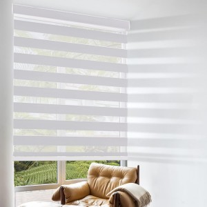 New Arrival 100% Polyester Ready Stock Translucent Double Layer Roller Up Blinds Fabrics For Modern Home Decoration