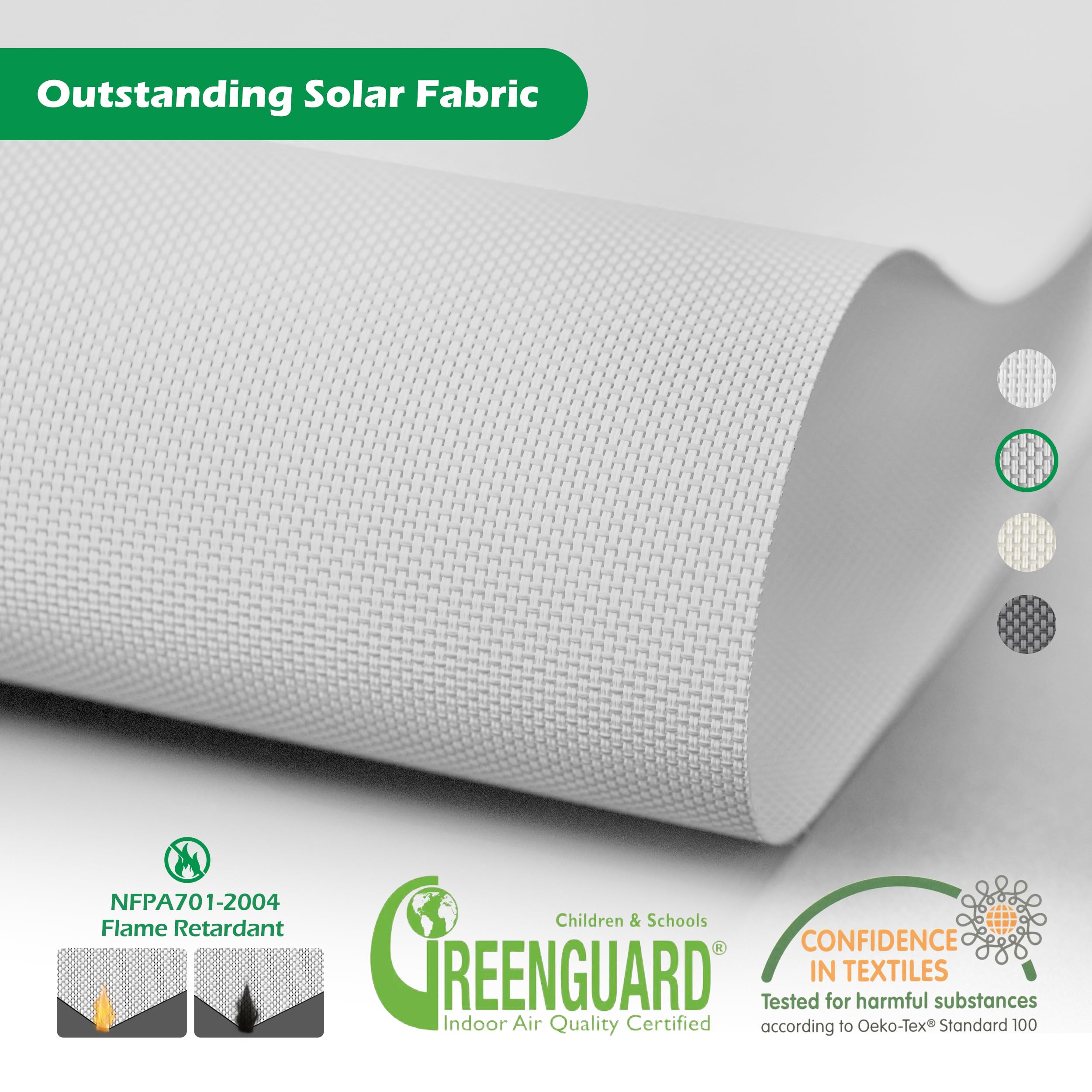 Outdoor Waterproof Fiberglass Polyester Roller Blinds PVC Sunscreen Fabric