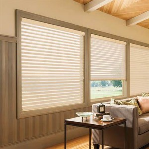 Dual Sheer Blackout Layers Ultra Smooth Light Control Shangri-La Zebra Blind Fabric