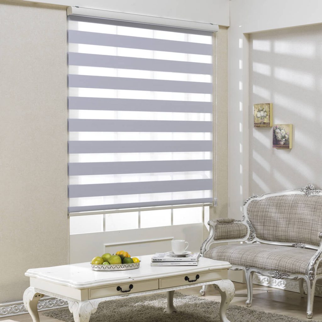 Groupeve Zebra Blinds Fabric for Modern Interiors: Durable Polyester Day and Night Window Shades with Light Control, Privacy, and Versatile Design for Homes and Offices